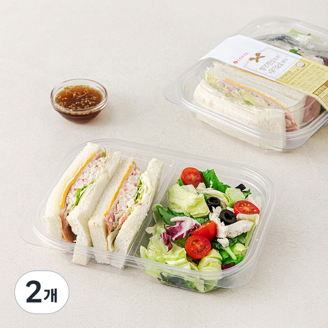 쉐푸드 햄치즈 게맛살 샌드위치 & 닭가슴살 샐러드, 294g, 2개