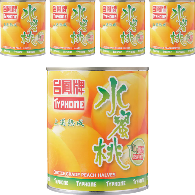 台鳳 水蜜桃, 820g, 5罐
