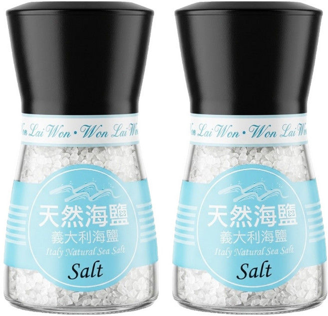 WON LAI WON 旺來旺 義大利天然海鹽, 180g, 2罐
