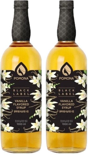 포모나 블랙라벨 바닐라 시럽, 1L, 2개