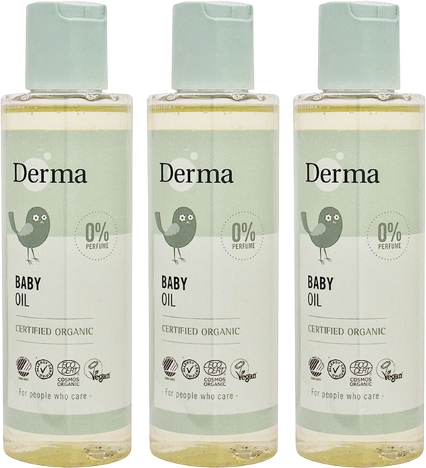 Derma 寶寶有機按摩浴油, 3瓶, 150ml