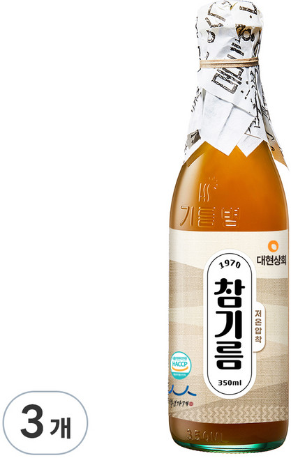 대현상회 저온압착 참기름, 3개, 350ml