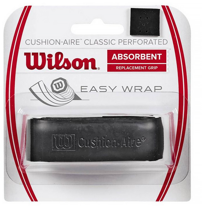 Wilson CUSHION AIRE PERFORATED 底層握把布 WRZ4210BK, 黑色, 1個