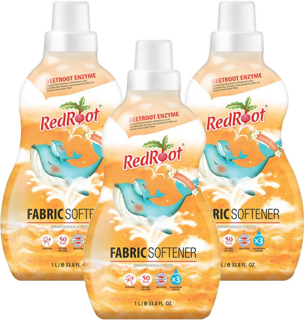 레드루트 유아 섬유유연제 스위트플로랄향 본품, 1L, 3개
