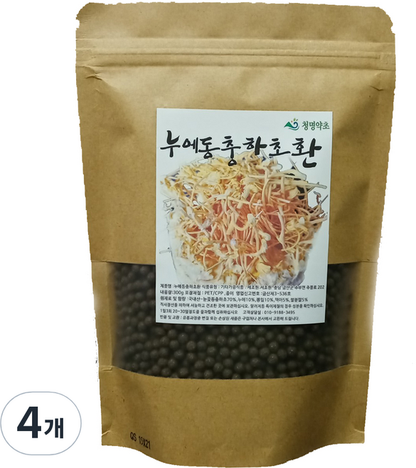 清明藥草 蠶蛹冬蟲夏草丸 黃金, 300g, 4個