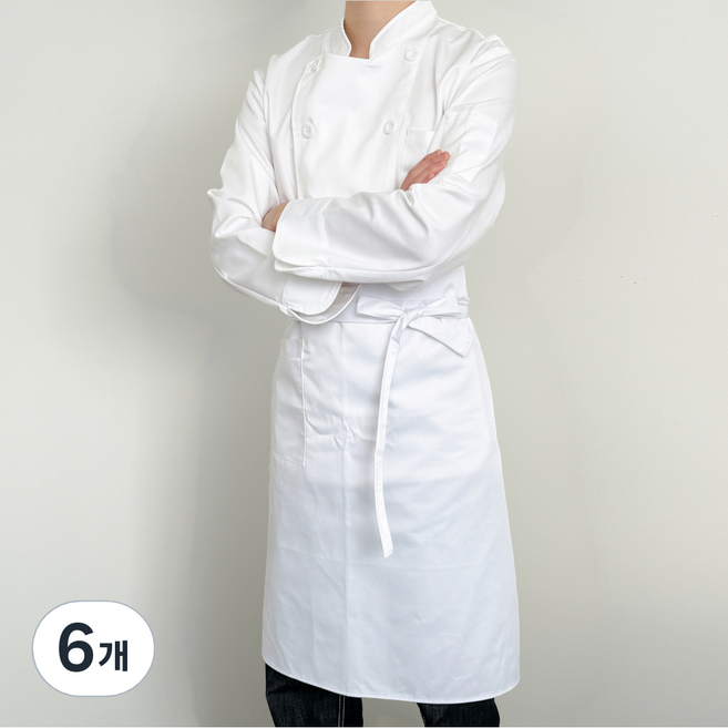 네오 조리 서빙 허리앞치마, 흰색, 6개