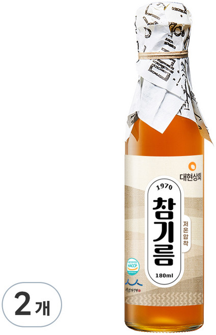 대현상회 저온압착 참기름, 2개, 180ml