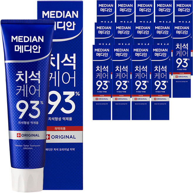 메디안 치석케어 오리지널 치약, 120g, 15개
