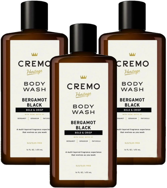 CREMO 沐浴露 黑色傳奇, 473ml, 3瓶
