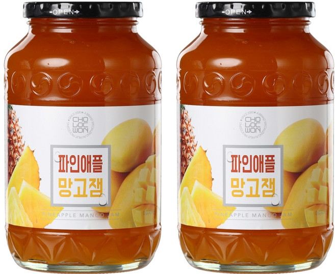 초록원 파인애플 망고잼, 1kg, 2개