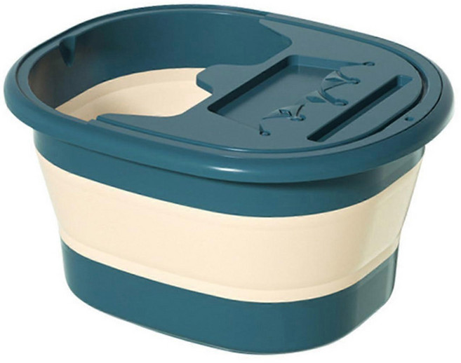 折疊式帶蓋足浴桶, 藍色, 1個