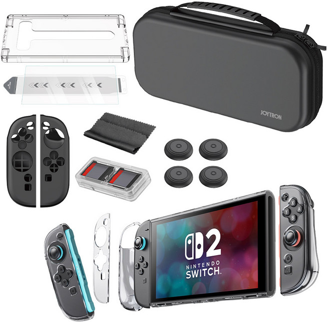 조이트론 스위치2 올인원 필수 액세서리 8종 세트, 1세트, 블랙