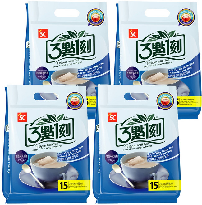 3點1刻 經典伯爵奶茶, 20g, 15包, 4袋
