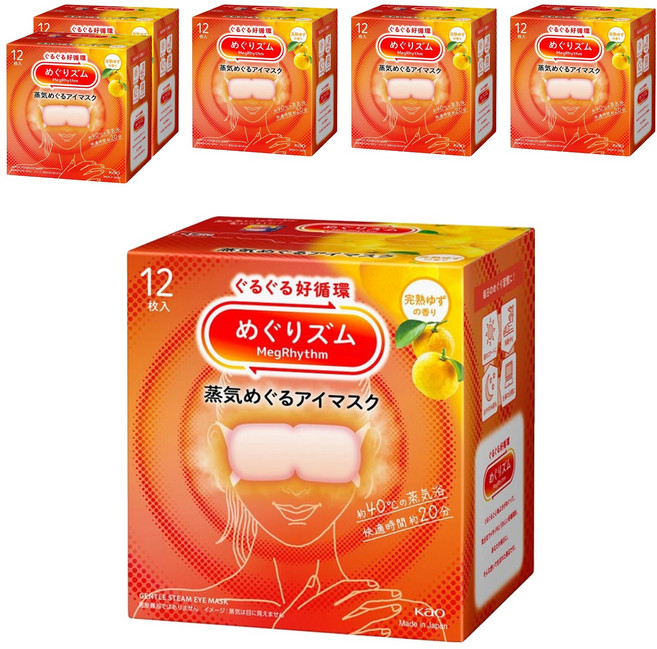 Kao 花王 MegRhythm 美舒律 蒸氣眼罩 日本柚子香, 12個裝, 6個