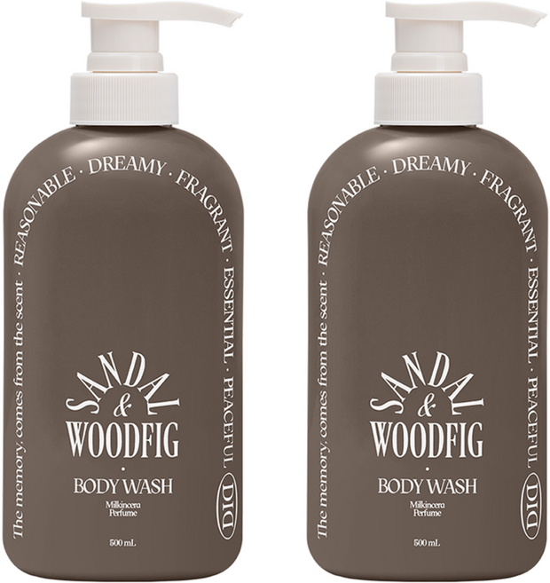 오디드 밀크인세라 퍼퓸 바디워시 샌달우드피그, 2개, 500ml