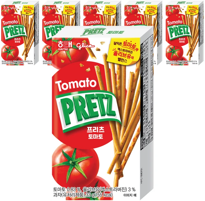 프리츠 스틱과자 토마토, 33g, 6개 - 쿠팡