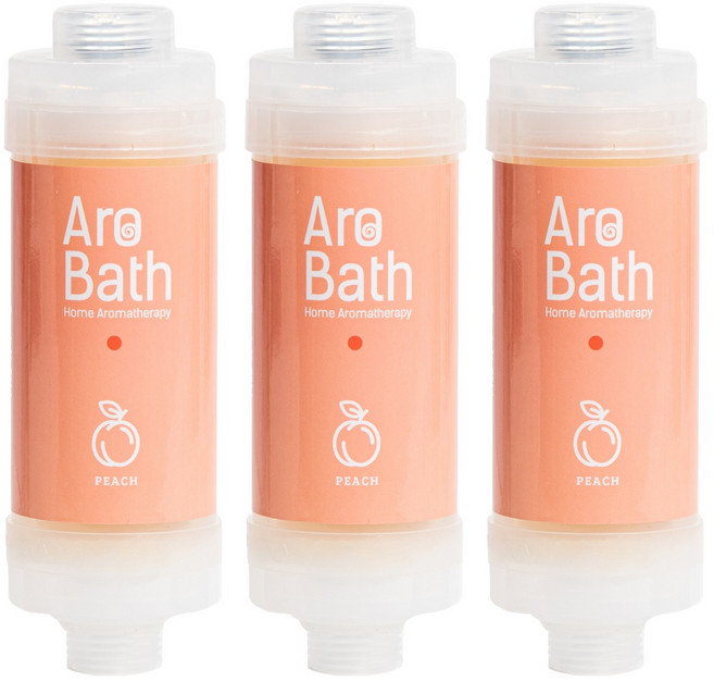 듀벨 아로바스 비타민 염소제거 향기 샤워필터, 3개, 피치향