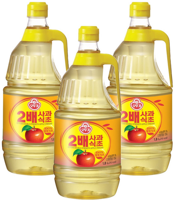 오뚜기 2배 사과식초, 1.8L, 3개
