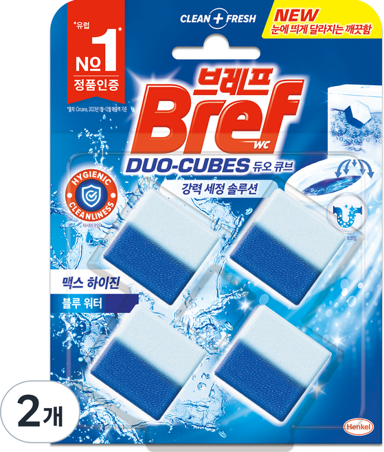 Bref 妙力 雙效潔廁球 Max High Jin 馬桶清潔劑 4入, 200g, 2個