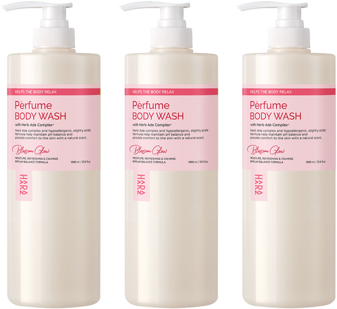 하라즈 퍼퓸 바디워시 블라썸글로우향, 1L, 3개