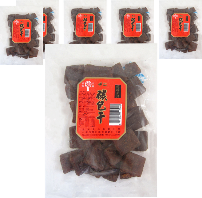 晟祐食品 手工碳包干, 220g, 6包