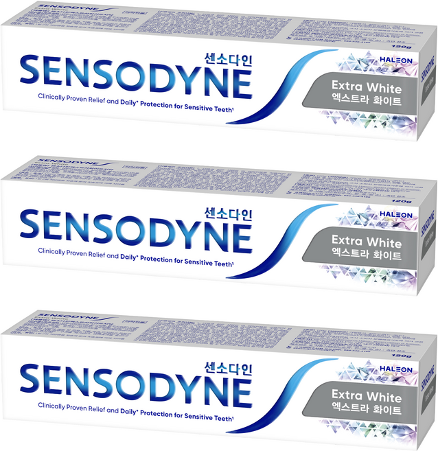 센소다인 엑스트라 화이트 치약, 120g, 3개