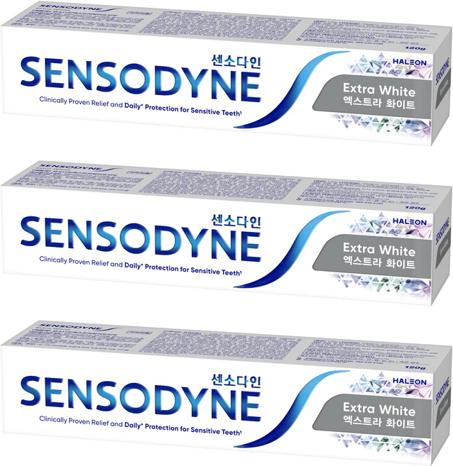 센소다인 엑스트라 화이트 치약, 120g, 3개 - 쿠팡