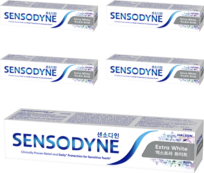 센소다인 엑스트라 화이트 치약, 120g, 5개