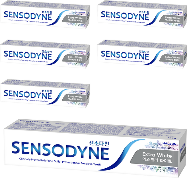 센소다인 엑스트라 화이트 치약, 120g, 6개