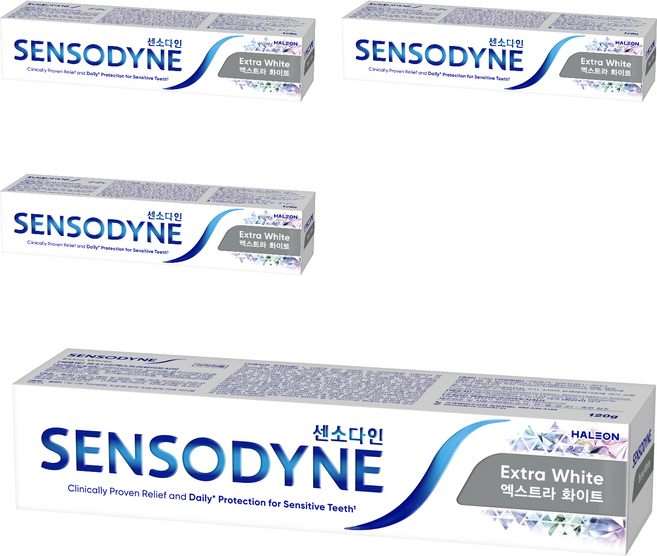 센소다인 엑스트라 화이트 치약, 120g, 4개