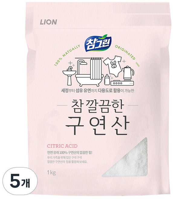 참그린 참 깔끔한 구연산 주방세제, 1kg, 5개