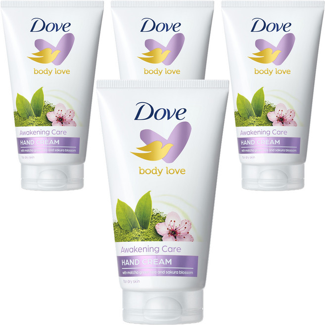 도브 바디러브 어웨이크닝 케어 핸드크림 그린티 앤 라벤더 향, 75ml, 4개
