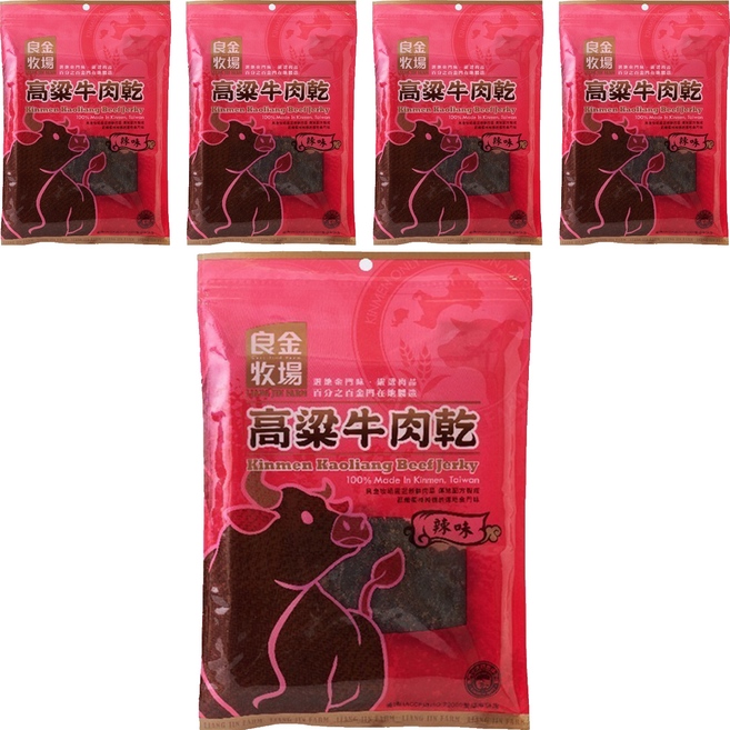良金牧場 高粱辣味牛肉乾, 165g, 5包