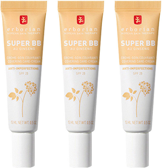 에르보리앙 슈퍼 BB크림 SPF25, 누드, 15ml, 3개