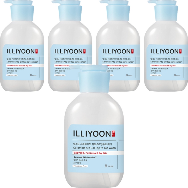 일리윤 세라마이드 아토 6.0 탑투토 바디워시 무향, 500ml, 5개