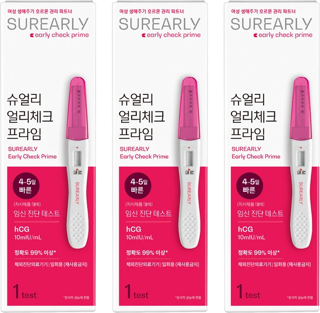슈얼리 얼리체크 프라임 임신테스트기, 1개입, 3개 - 쿠팡