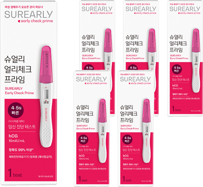 슈얼리 얼리체크 프라임 임신테스트기, 1개입, 6개