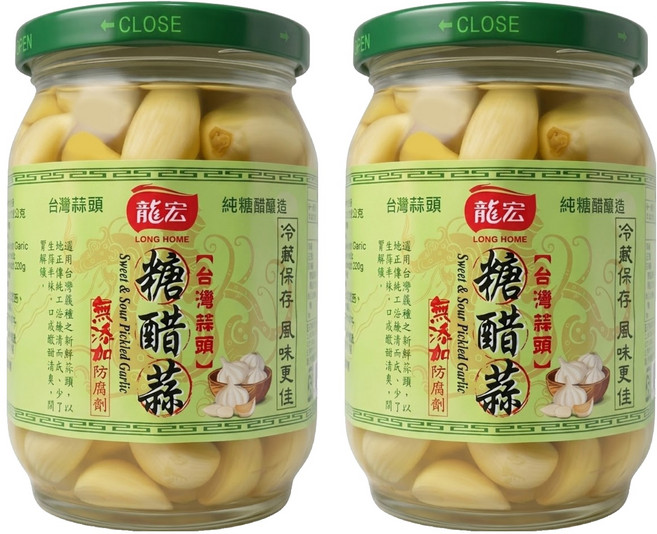 龍宏 糖醋蒜, 380g, 2罐