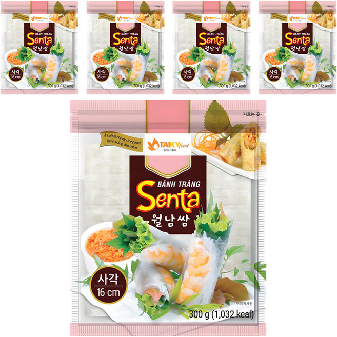TAIKY food 財記粉業 越南春捲皮 方形 16cm, 300g, 5個