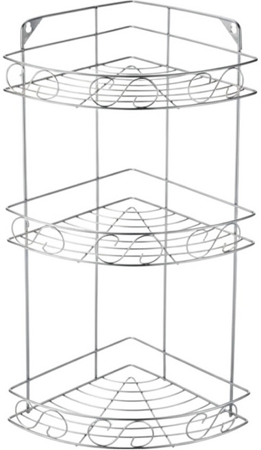304不鏽鋼三角形三層置物架 215 x 215 x 515mm 658g, 不銹鋼色, 1組