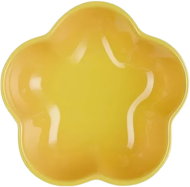 LE CREUSET 瓷器花型盤, 芥末黃, 1個