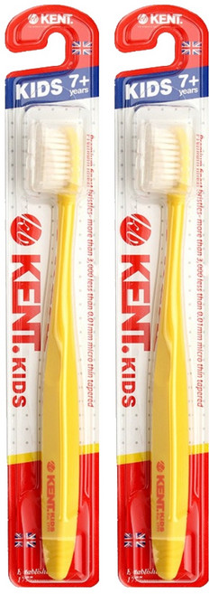 켄트 키즈 초극세모 칫솔, 옐로, 1개입, 2개