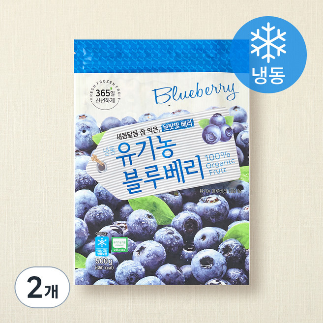 호재준 유기가공식품 인증 블루베리 (냉동), 500g, 2개