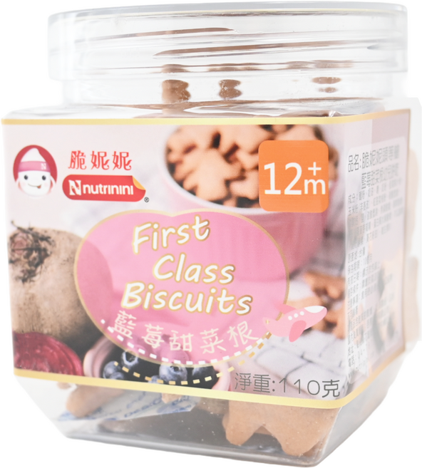 Nnutrinini 脆妮妮 頭等艙飛機餅 1歲以上, 藍莓甜菜根, 110g, 1罐