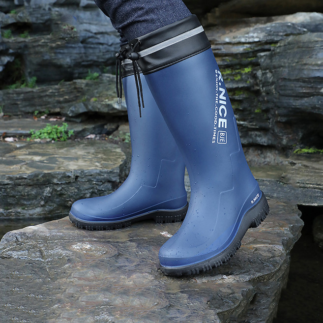 RNICE 리버폭스 라이더 오토바이 레인 부츠 D-28 커프, 블루