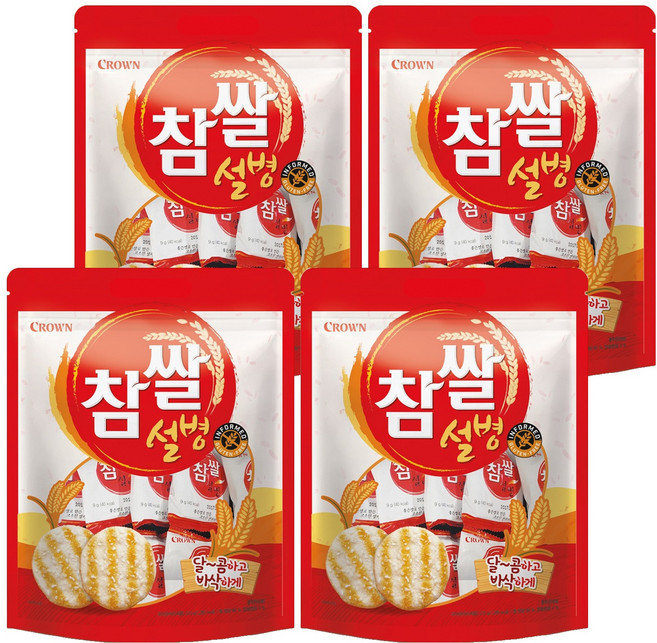 크라운 참쌀설병, 270g, 4개