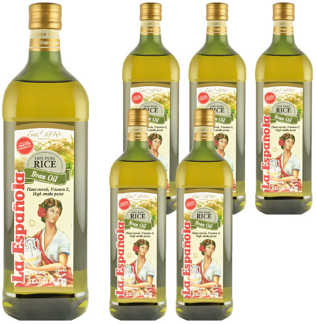 La Espanola 萊瑞 原裝進口100%純玄米油, 1L, 6瓶