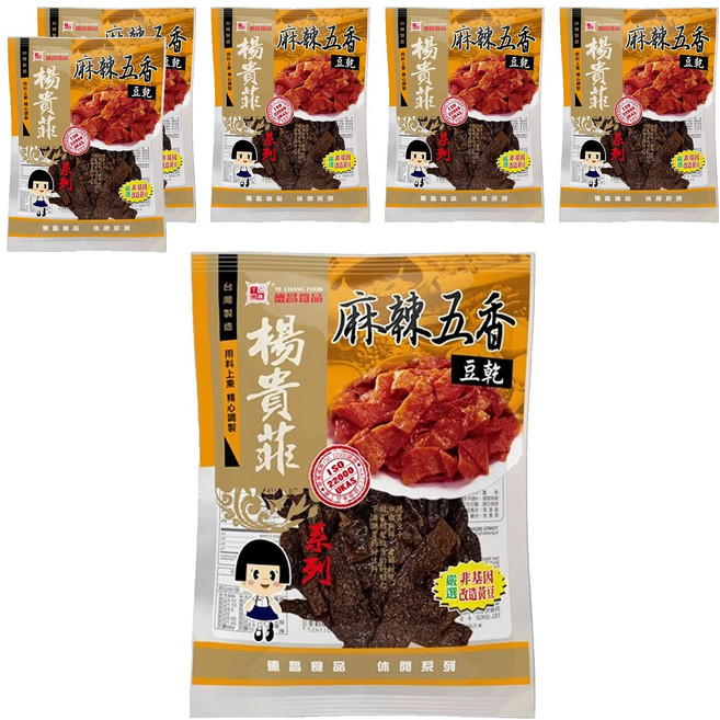 德昌 非基改豆乾 麻辣五香, 100g, 6包