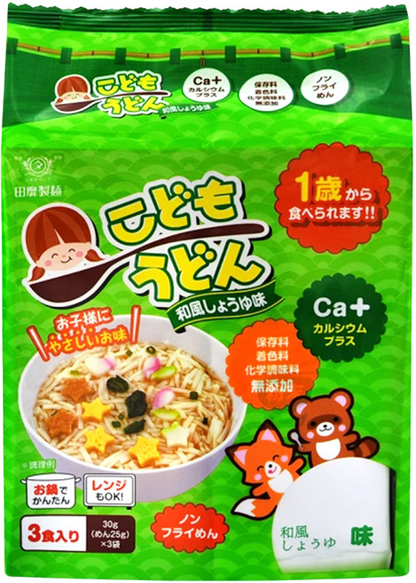 田靡製麵 幼兒烏龍麵 和風醬油, 90g, 1包