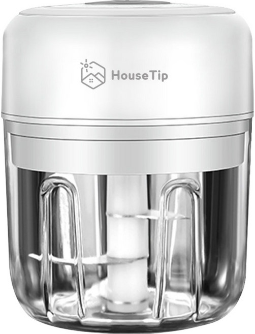 하우스팁 전동 무선 충전식 마늘 미니 다지기 야채용 250ml, 화이트, 1개